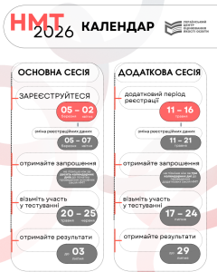 календар НМТ 2026